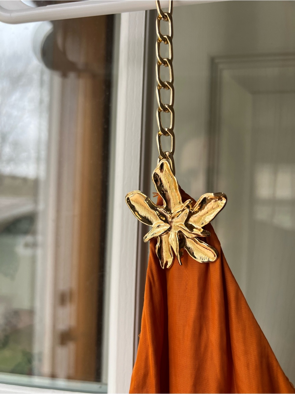 ZARA NWT Sunflower Orange Midi Dress - Picture 8 of 9